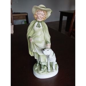 VINTAGE ANDREA BY SADEK GIRL WITH WHITE DOG - BEAUTIFUL CONDITION!